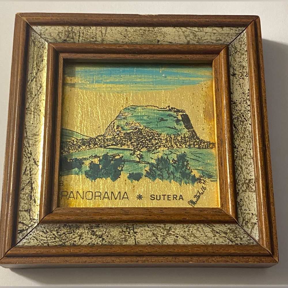 Mini Picture Hand Painted 23 K Gold Leaf Signed Italian Florentine Wall Gallery